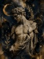 Antiker Torso als Kunstwerk oder Fine Art Print mit goldenen Akzenten
