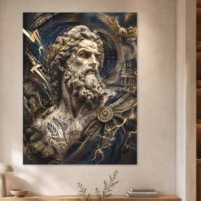 Antikes Profil mit goldenen Akzenten als Kunstwerk oder Wandbild