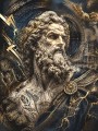 Antikes Profil mit goldenen Akzenten als Kunstwerk oder Wandbild