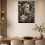 Antikes Profil mit goldenen Akzenten als Kunstwerk oder Wandbild