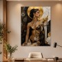 Elegantes Porträt mit Goldakzenten, Wandbild oder Acrylbild