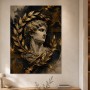 Antikes Porträt als Wandbild oder Kunstwerk in Gold und Schwarz