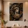 Antikes Porträt als Wandbild oder Kunstwerk in Gold und Schwarz