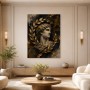 Antikes Porträt als Wandbild oder Kunstwerk in Gold und Schwarz