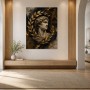 Antikes Porträt als Wandbild oder Kunstwerk in Gold und Schwarz