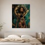 Mystische Frau mit Schlangen, Kunstwerk und Designer Wandbild