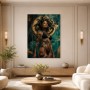 Mystische Frau mit Schlangen, Kunstwerk und Designer Wandbild