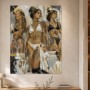 Exotisches Porträt als Leinwand oder Acrylbild mit goldenen Akzenten