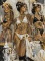 Exotisches Porträt als Leinwand oder Acrylbild mit goldenen Akzenten