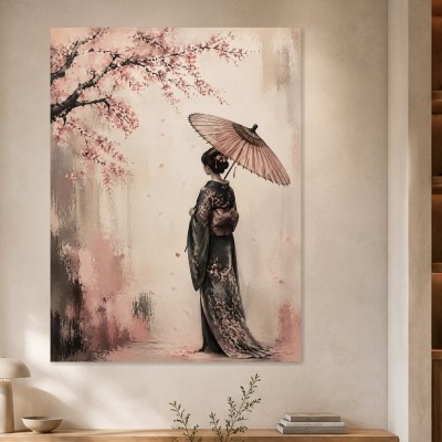 Japanische Eleganz mit Kirschblüten als Wandbild oder Kunstdruck