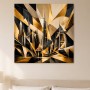 Goldene Skyline als Modernes Wandbild und Urbaner Kunstdruck