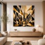 Goldene Skyline als Modernes Wandbild und Urbaner Kunstdruck