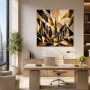 Goldene Skyline als Modernes Wandbild und Urbaner Kunstdruck