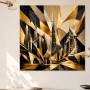 Goldene Skyline als Modernes Wandbild und Urbaner Kunstdruck
