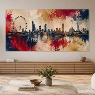 London Skyline als Leinwand oder Poster in ausdrucksstarker Kunstoptik