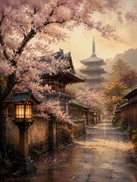 Japanischer Tempelpfad als Wandbild oder Fine Art Print