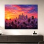 Sonnenuntergang über Los Angeles, Modernes Wandbild oder Poster
