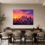Sonnenuntergang über Los Angeles, Modernes Wandbild oder Poster