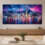 Leuchtende Skyline als Acrylbild oder Modernes Wandbild
