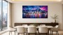 Leuchtende Skyline als Acrylbild oder Modernes Wandbild
