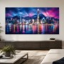 Leuchtende Skyline als Acrylbild oder Modernes Wandbild