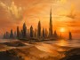Dubai Skyline bei Sonnenuntergang, Modernes Wandbild oder Fine Art Print
