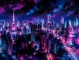 Leuchtende Metropole bei Nacht, Modernes Wandbild oder Poster