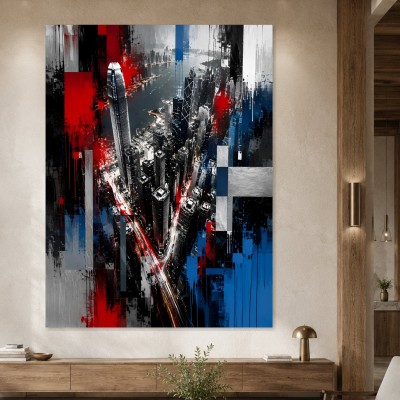 Städtische Dynamik in Acrylbild und Kunstdruck