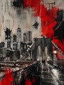 New York Skyline auf Brooklyn Bridge, Wandbild oder Kunstdruck