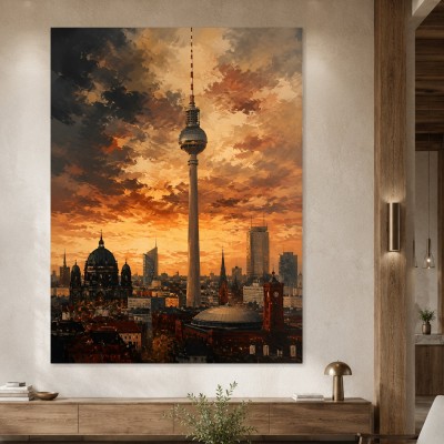 Berlin bei Sonnenuntergang als Leinwand oder Fine Art Print