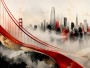 Golden Gate Bridge und Skyline als Modernes Wandbild oder Kunstdruck