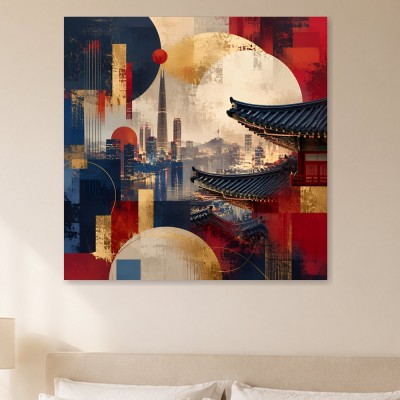 Tokyo Skyline und Moderne Kunst mit Architektur