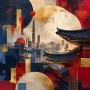 Tokyo Skyline und Moderne Kunst mit Architektur