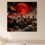 Tokyo Skyline bei rotem Mond, Wandbild oder Fine Art Print