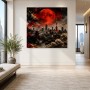 Tokyo Skyline bei rotem Mond, Wandbild oder Fine Art Print