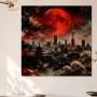 Tokyo Skyline bei rotem Mond, Wandbild oder Fine Art Print