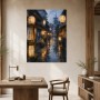 Japanische Altstadt bei Regen, Wandbild oder Fine Art Print