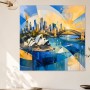 Sydney Harbour Bridge und Opernhaus als Modernes Wandbild, Fine Art Print