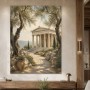 Antikes Tempelmotiv zwischen Leinwand und Poster im mediterranen Licht