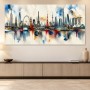 Weltstadt-Skyline als Modernes Wandbild und Kunstdruck
