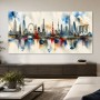 Weltstadt-Skyline als Modernes Wandbild und Kunstdruck