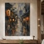 Japanische Gasse bei Regen, Leinwand oder Kunstdruck mit Laternen