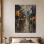 Japanische Gasse bei Regen, Leinwand oder Kunstdruck mit Laternen