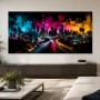 Neon Skyline von Los Angeles, modernes Wandbild oder Acrylbild