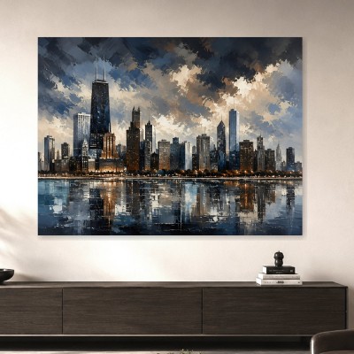 Skyline von Chicago als Leinwand oder Fine Art Print