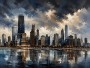 Skyline von Chicago als Leinwand oder Fine Art Print