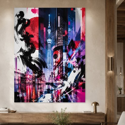 Tokyo Skyline bei Nacht, Leinwand oder Acryl als urbanes Statement
