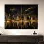 Goldene Skyline bei Nacht als Wandbild oder Acrylbild
