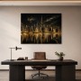 Goldene Skyline bei Nacht als Wandbild oder Acrylbild