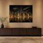 Goldene Skyline bei Nacht als Wandbild oder Acrylbild